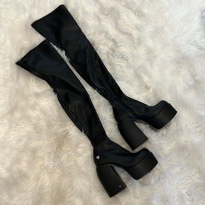 Naked Wolfe , thigh, high, faux leather platform boots 39